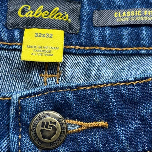 Cabela’s Roughneck Jeans Mens 32x32 Heavy Blue Denim Brush Guard Classic Fit - Picture 7 of 11